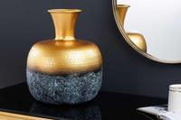Handgemaakte decoratieve vaas ABSTRACT ORIENT 40cm goud rond metaal patina - 43511 - thumbnail