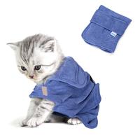 Nobleza Hondenbadjas met Klittenband, Superabsorberend en Sneldrogend, Microvezel Badjas voor Alle Katten en Honden, Zachte Handdoek voor Honden (XS Blauw) - thumbnail