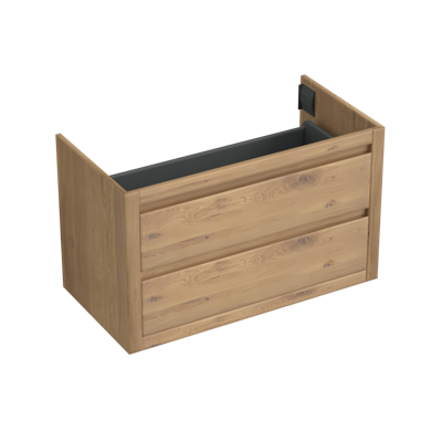 Onderkast Forzalaqua Gela 100x51x60 Cm 2 Softclose Lades Eiken Silver Oyster