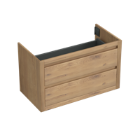 Onderkast Forzalaqua Gela 100x51x60 Cm 2 Softclose Lades Eiken Silver Oyster - thumbnail