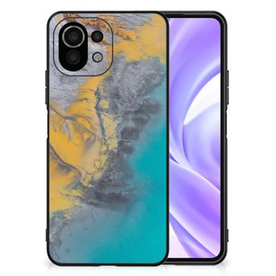 Xiaomi 11 Lite 5G NE | Mi 11 Lite Marmeren Print Telefoonhoesje Marble Blue Gold