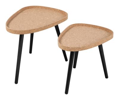 Artistiq Bijzettafel 'Torri' Kurk, Set van 2 stuks