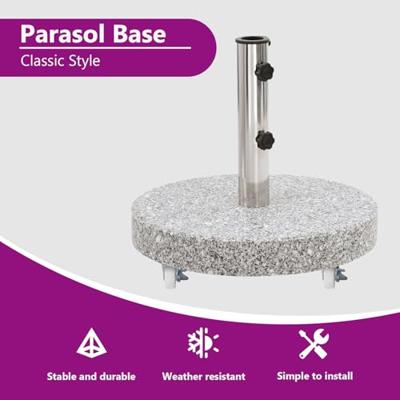 Parasolvoet rond 30 kg graniet grijs
