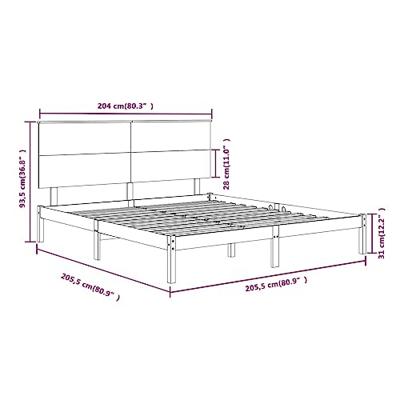 Bedframe zonder matras massief grenenhout 200x200 cm