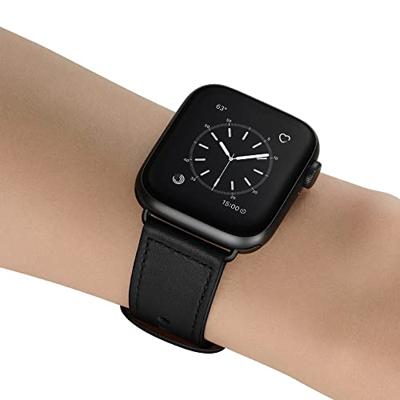 Leren bandje dubbele lus - Zwart - Geschikt voor Apple Watch 38mm / 40mm / 41mm / 42mm Leren bandje dubbele lus - Zwart - Geschikt voor Apple Watch 38mm / 40mm / 41mm / 42mm