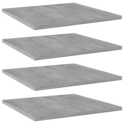 Wandschappen 4 st 40x40x1,5 cm bewerkt hout betongrijs
