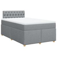 Boxspring met matras stof lichtgrijs 120x200 cm - thumbnail