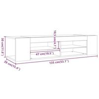 Tv-meubel met LED 135x39x30 cm bewerkt hout oud hout - thumbnail