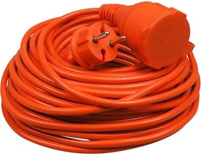 Verlengkabel 20 meter oranje met klep ongeaard Verlengkabel 20 meter oranje met klep ongeaard