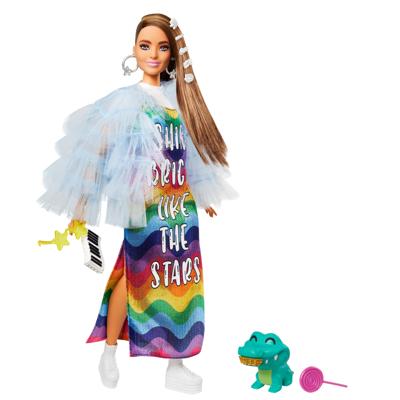 Barbie Extra Pop in Regenboog Jurk