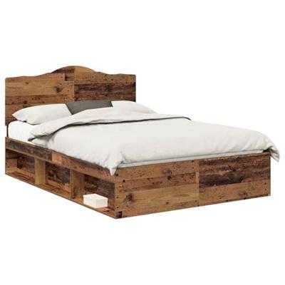 Bedframe met hoofdeinde Oudhout 140 x 190 cm Massief grenenhout
