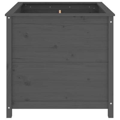 VidaXL Plantenbak 82,5x82,5x78 cm massief grenenhout grijs