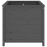 VidaXL Plantenbak 82,5x82,5x78 cm massief grenenhout grijs - thumbnail