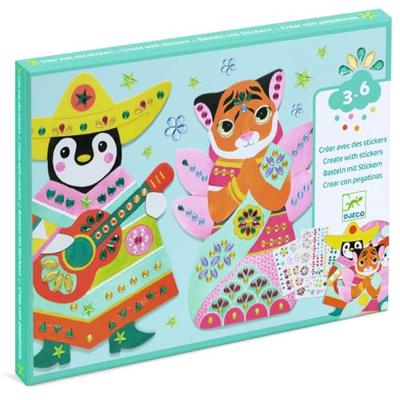 Collageactiviteit met glanzende stickers DJECO meerkleurig Collageactiviteit met glanzende stickers DJECO meerkleurig