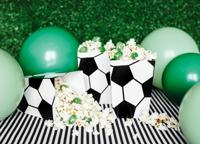PartyDeco Popcornboxen voetbal snack zakken film nacht accessoires popcorn zakken snoep dozen levensmiddelen tassen Halloween decoratie verjaardag film marathon - thumbnail