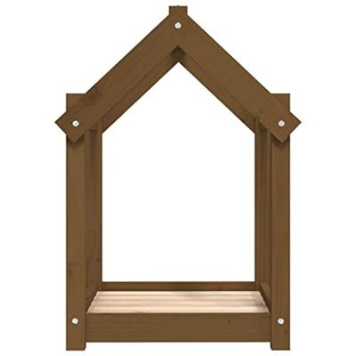 Hondenmand 61x50x70 cm massief grenenhout honingbruin