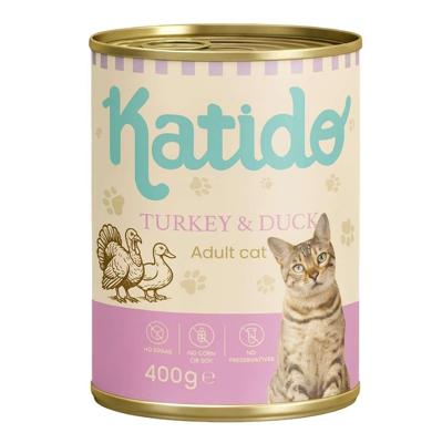 KATIDO Turkey with duck - nat kattenvoer - 400g