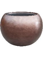 Baq Metallic Silver leaf Globe matt coffee (met inzetbak), 50x37cm - thumbnail