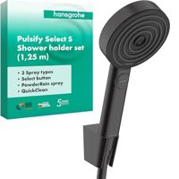 Handdouche set HansGrohe Pulsify S Porter Set 105 3 Jets Met Doucheslang 125 cm Mat Zwart - thumbnail