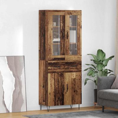 Hoge kast met lade Oud Hout 69,5 x 34 x 180 cm Bewerkt hout
