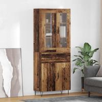 Hoge kast met lade Oud Hout 69,5 x 34 x 180 cm Bewerkt hout - thumbnail