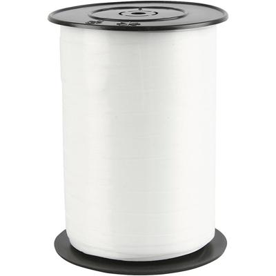 Creativ Company Cadeaulint, b: 10 mm, glossy, wit, 250 m/ 1 rol