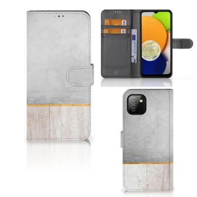Samsung Galaxy A03 | Book Style Case | Wood Concrete