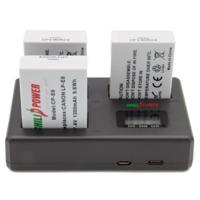 ChiliPower Canon Accu LP-E8 Kit Deluxe - 3 accu's + Triple lader, voor het laden van 3 accu's - thumbnail