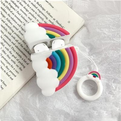 Draadloze oortelefoons schokbestendig Multicolor regenboog siliconen beschermhoes voor Apple AirPods 1/2