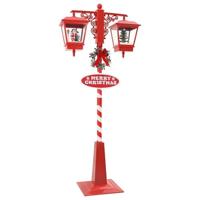 Kerststraatlamp met 2 lantaarns Rood 80 x 40,5 x 188 cm Metaal - thumbnail