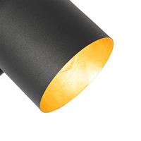 QAZQA Moderne vloerlamp zwart met goud verstelbaar - Morik - thumbnail