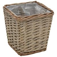 VidaXL Plantenbakken verhoogd 3 st wicker met pe-voering - thumbnail