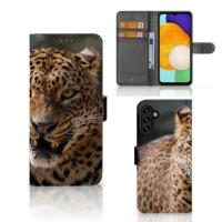 Samsung Galaxy A04s | Samsung Galaxy A13 5G | Telefoonhoesje | Met pasjeshouder | Luipaard - thumbnail