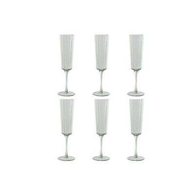 Set van bekers Home ESPRIT Groen Kristal 6 x 6 x 23,7 cm (6 Stuks)
