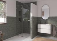 Saqu Parro Douchedeur 120x210 cm Geborsteld Grijs Helder Glas - thumbnail