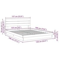 Bedframe hoofdeinde zonder matras 135x190 cm massief hout eiken - thumbnail
