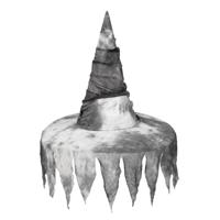 Boland Heksenhoed Met Sluier Dames Polyester 36 Cm Wit/ Grijs One-size - thumbnail