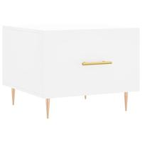 Salontafels 2 st 50x50x40 cm bewerkt hout wit - thumbnail
