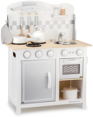 New Classic Toys houten Kinderkeuken - Bon Appetit - DeLuxe - Wit/Zilver New Classic Toys houten Kinderkeuken - Bon Appetit - DeLuxe - Wit/Zilver