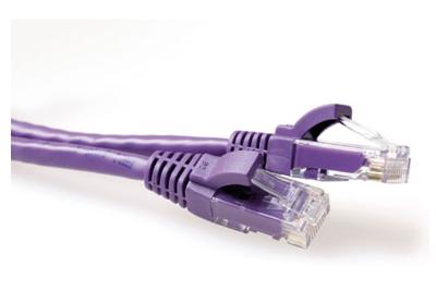 ACT Paarse 20 meter U/UTP CAT6A patchkabel snagless met RJ45 connectoren