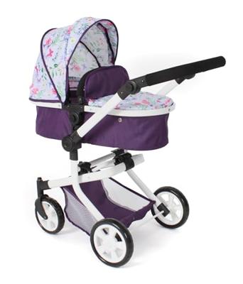 Combi-poppenwagen Mika - Flowers Lila