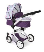 Combi-poppenwagen Mika - Flowers Lila - thumbnail