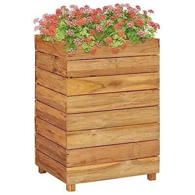 VidaXL Plantenbak verhoogd 50x40x72 cm gerecycled teakhout en staal