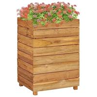 VidaXL Plantenbak verhoogd 50x40x72 cm gerecycled teakhout en staal - thumbnail