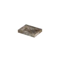 INK Pitch Wastafel keramische slab bak met drain en front en side skirts zonder kraangat 60x45x9 Earth glossy - thumbnail