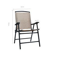 Tuinstoelen inklapbaar 2 st textileen taupe - thumbnail