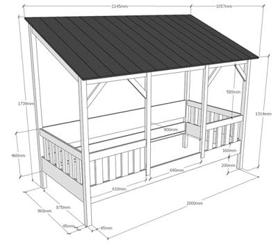 Vipack kinderbed Huisbed (90x200 cm)
