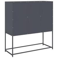Dressoir 100,5x39x107 cm koudgewalst staal antracietkleurig - thumbnail