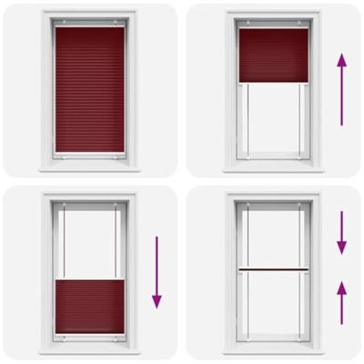 Pliss rolgordijn 70x150 cm stofbreedte 69,4 cm bordeauxrood