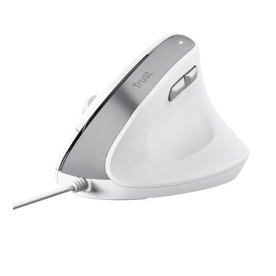 Trust BAYO II ERGONOMIC Muis Kabelgebonden Optisch Wit 6 Toetsen 2400 dpi Geïntegreerd scrollwiel